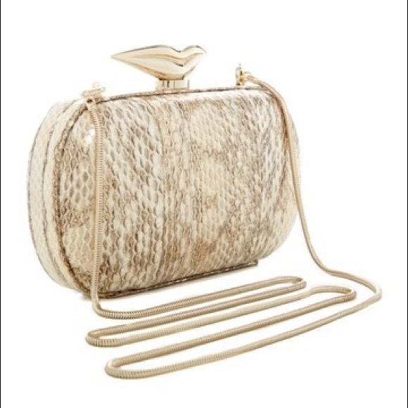 DVF Metallic Distressed Snake Leather Clutch - Picture 2 of 8